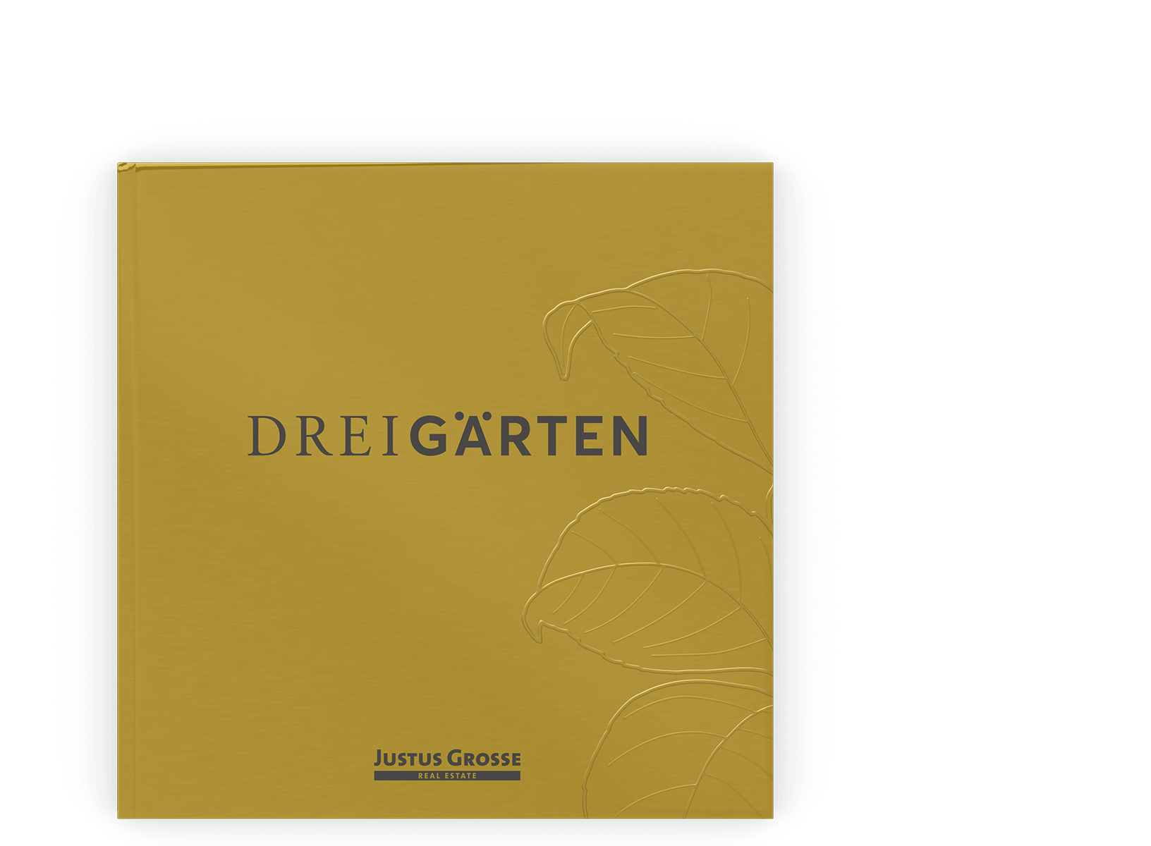 Mockup des Drei Gärten Exposés, Cover des Zusatzhefts